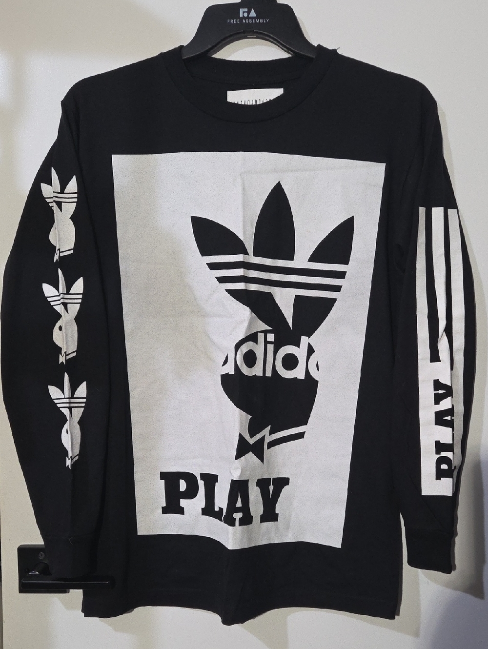 Aintnobodycool Adidas x Playboy - Black & White Graphic Long Sleeve Tee